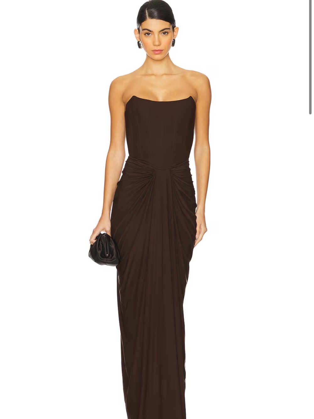 Deme by Gabriella Pearl Gown in Dark Brown